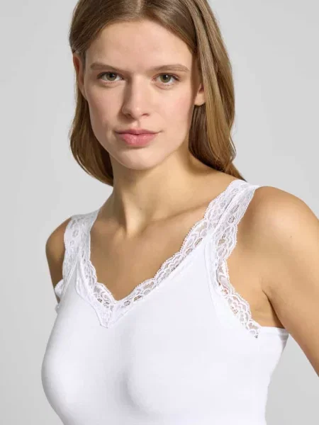 Podkoszulka Pieces koronkowa biała