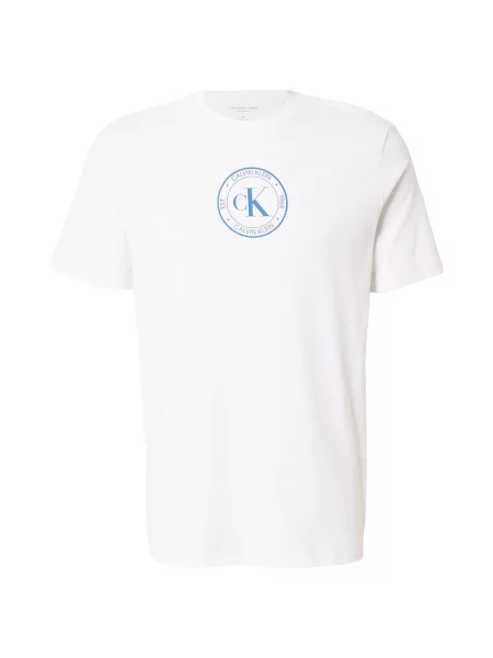 Calvin Klein Jeans Tricou azur alb