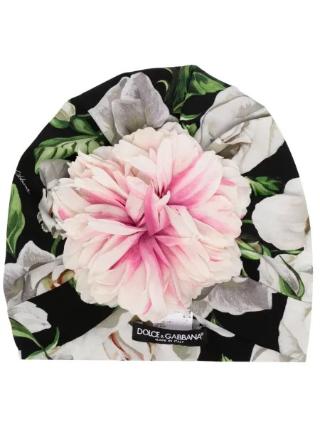 Căciulă Dolce & Gabbana cu model floral cu imagine negru
