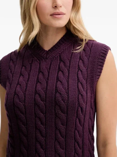 Top Bally tricotate cu decolteu în V violet
