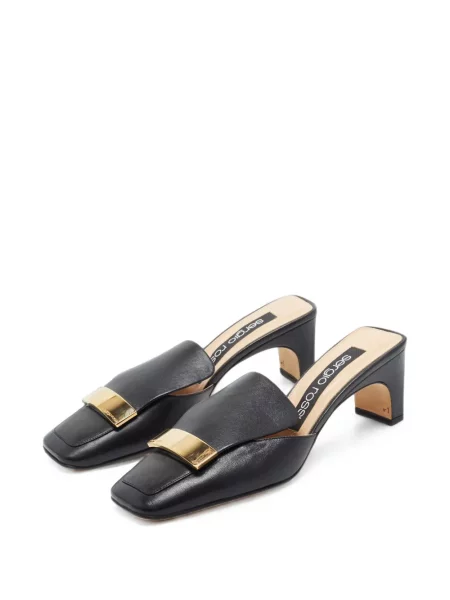 Papuci tip mules Sergio Rossi din piele negru