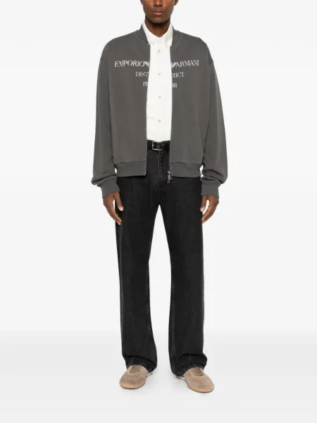 Hanorac cu fermoar Emporio Armani cu imagine gri
