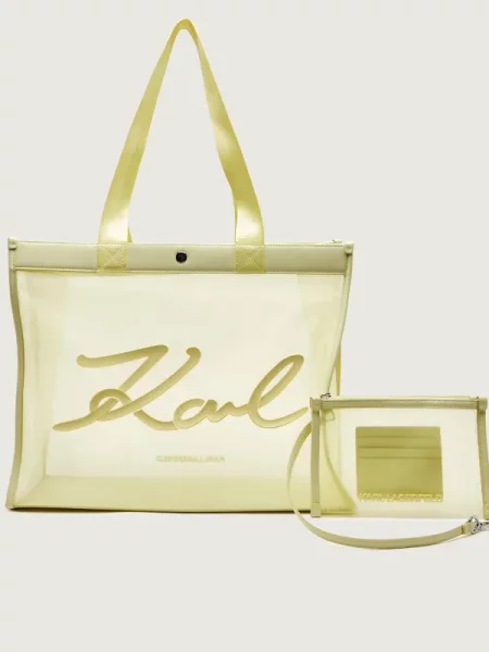 Karl Lagerfeld Jeans Geantă de plajă + borsetă K/Signature verde