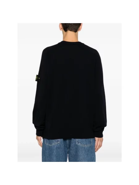 Sweter Stone Island wełniany z kamieniami niebieski
