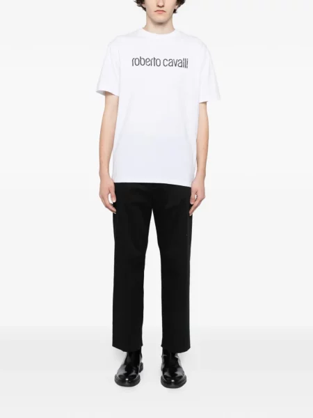 Tricou Roberto Cavalli cu imagine alb