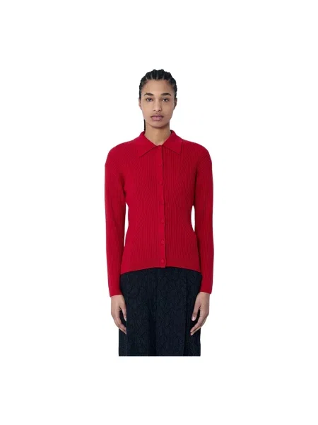 Kardigan Dries Van Noten wełniany czerwony