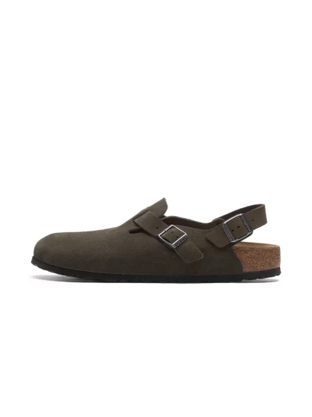 Klapki Birkenstock skórzane zielone