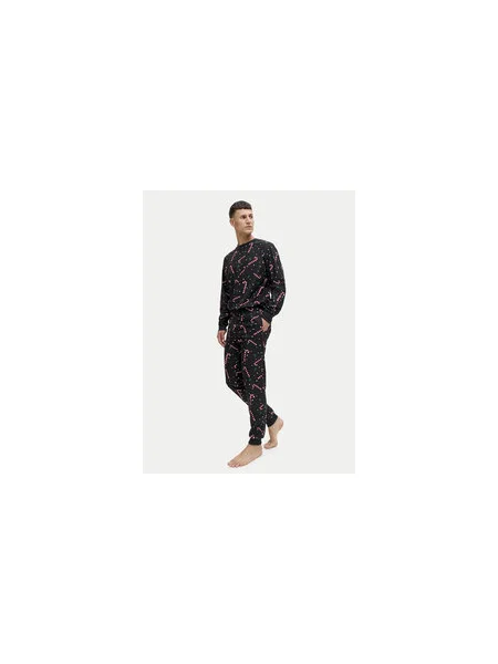 Jack & Jones Pizsama Tristan Fekete fehér