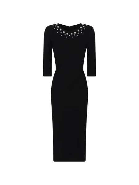 Rochie midi Chiara Boni La Petite Robe cu perle negru