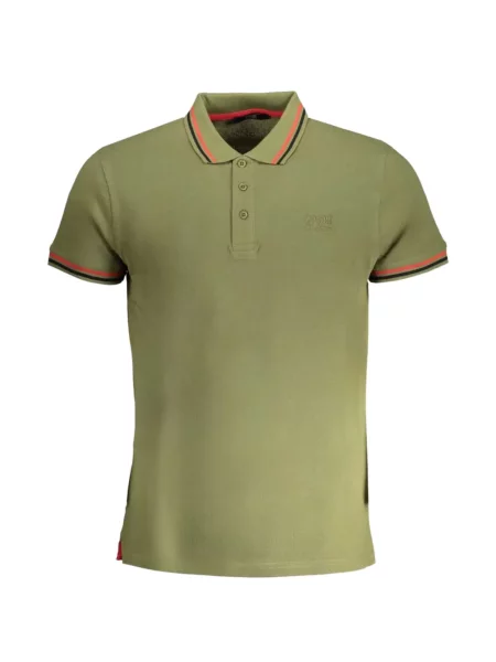 Tricou polo Cavalli Class cu broderie verde