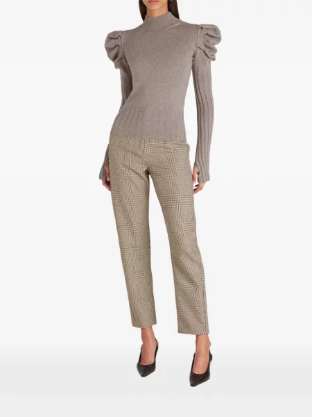 Pantaloni Violante Nessi de lână cu model pepito