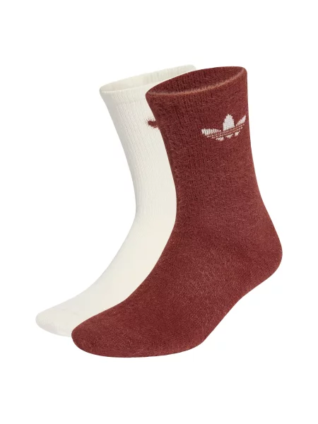 ADIDAS ORIGINALS Čarape Fluffy Crew 2 Pairs kestenjasto smeđa / prljavo bijela