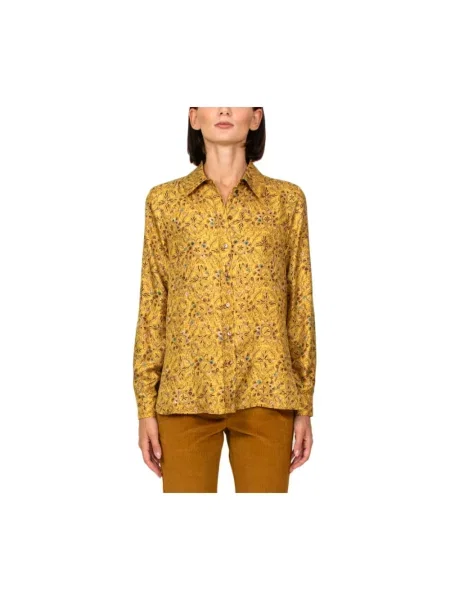 Jedwabna koszula Momoni żółta