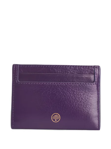 Kožni novčanik Mulberry s printom ljubičasta