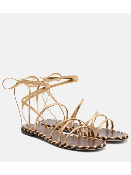 Sandale Gianvito Rossi din piele auriu