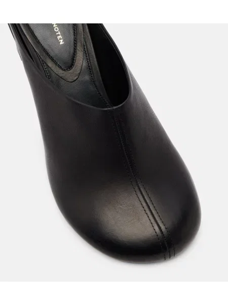 Papuci tip mules Dries Van Noten din piele negru