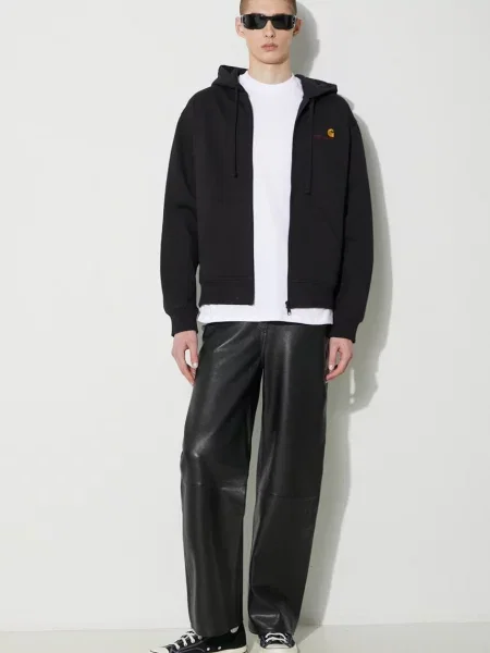 Куртка Carhartt Wip с капюшоном с аппликацией черная
