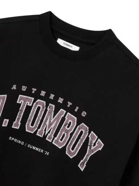 Тениска Tomboy с кръгло деколте черно