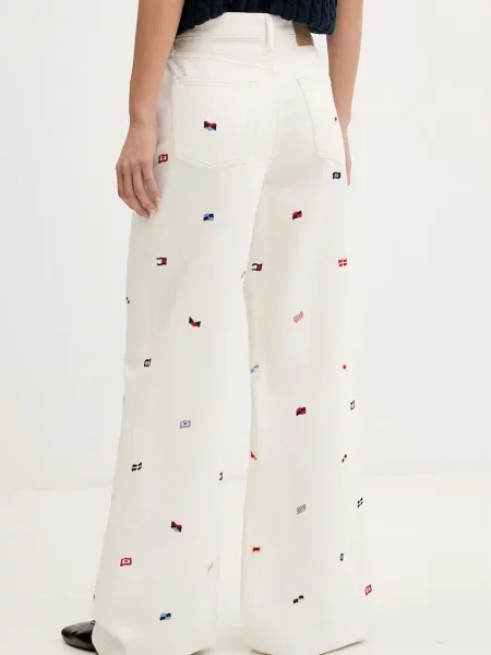 Tommy Jeans jeansy wide leg beżowe