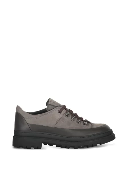 Buty trekkingowe Moorer sznurowane skórzane trekkingowe szare