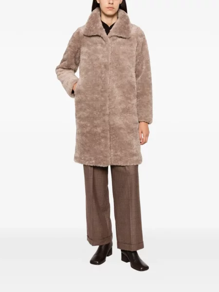 Palton Bomboogie din fleece maro