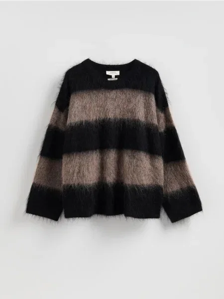 Reserved Pulover cu adaos de mohair multicolor