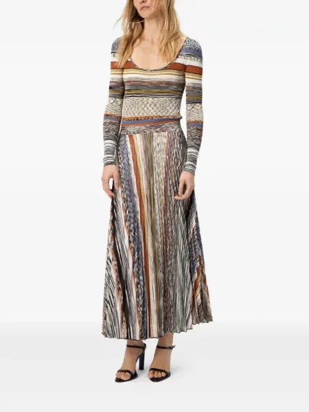 Rochie midi Missoni cu dungi până la genunchi de costum