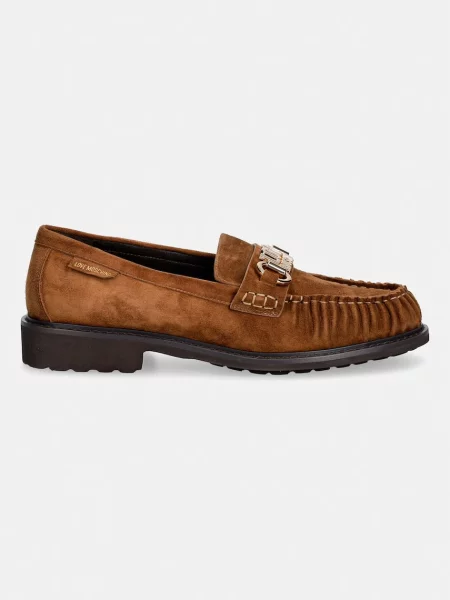 Love Moschino mokasini semišasti rjava