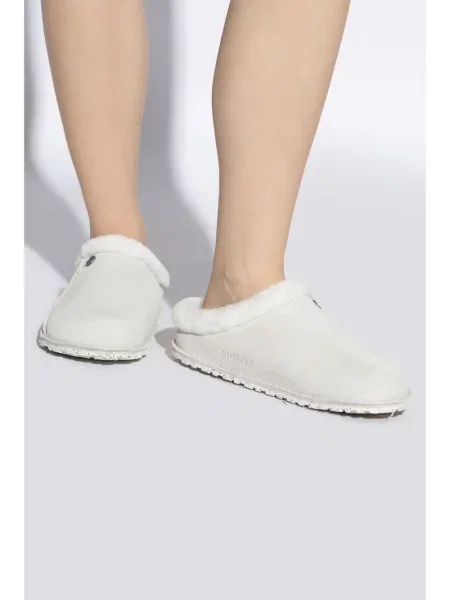 Zomšinės kambarinės šlepetės Birkenstock balta