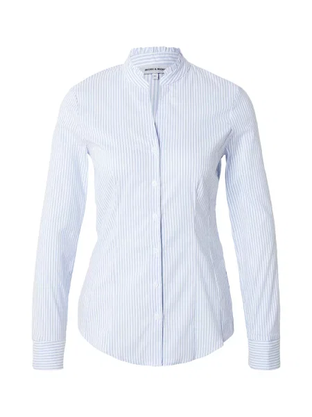 MORE & MORE Bluză albastru deschis alb