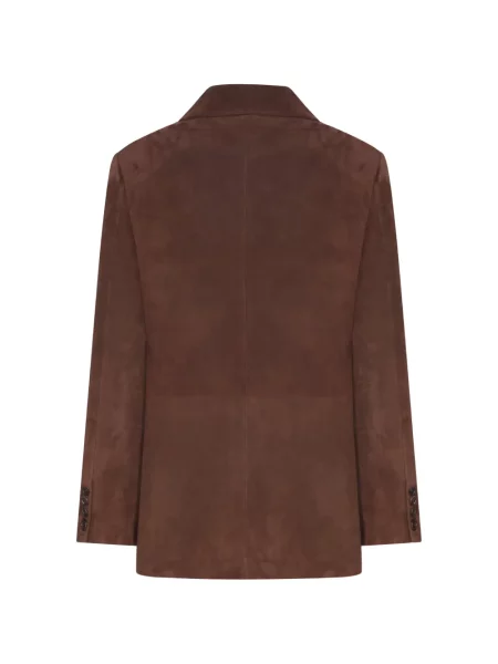 Μπλέιζερ Ralph Lauren Collection σουέτ διπλόκουμπα καφέ