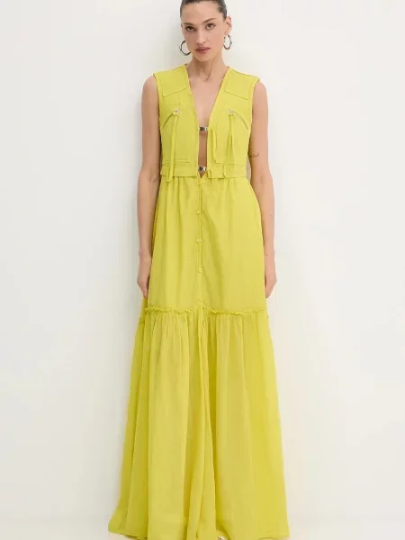 Pinko sukienka maxi rozkloszowana zielony