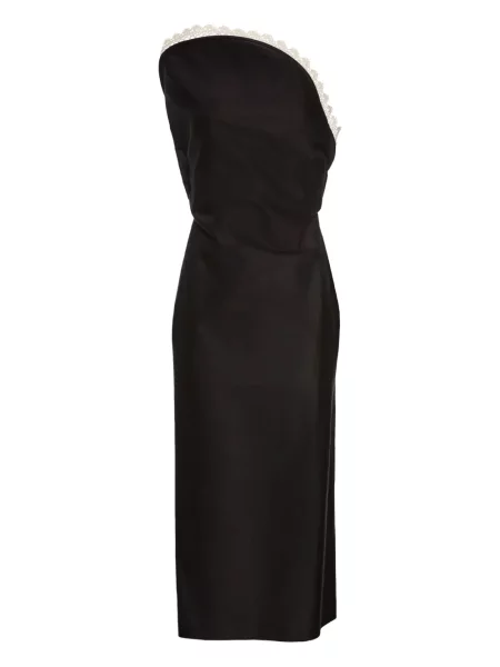 Sukienka midi Magda Butrym koronkowa do kolan garniturowa czarna