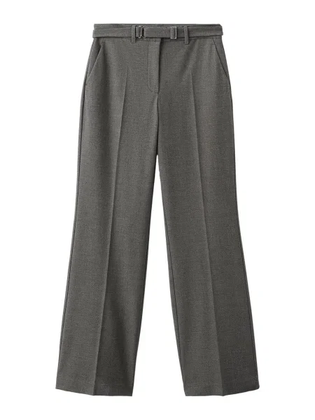 MANGO Hlače na rob Carlota pikčasto rjava