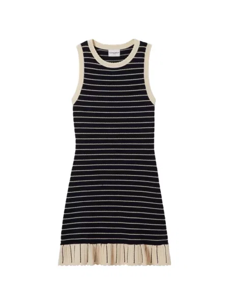 Rochie Claudie Pierlot cu dungi tricotate de costum albastru