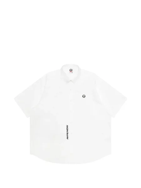 Cămașă Aape By A Bathing Ape scurtă cu autograf alb