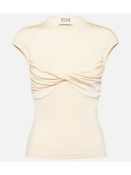 Top Tove z dżerseju beżowy