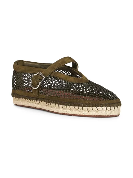 Espadryle Alaïa zamszowe z siateczki zielone