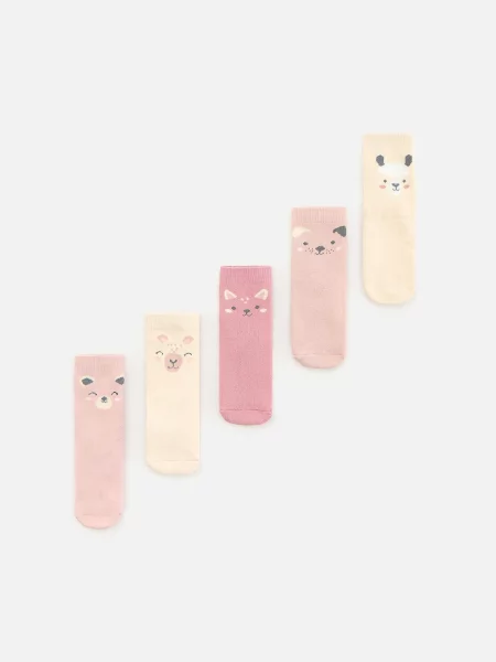 Reserved Frottír zokni 5 pack tört rózsaszín