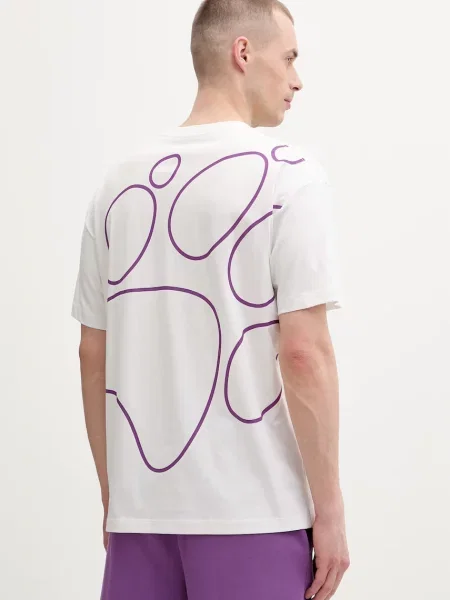 Jack Wolfskin trening kratka majica Celebrate The Paw bela