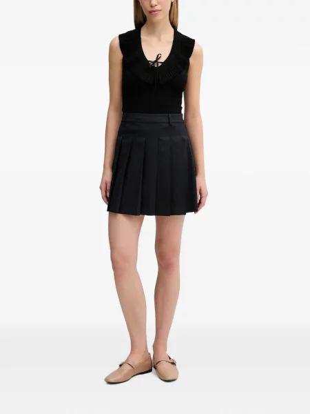 Top Sisley cu volane negru