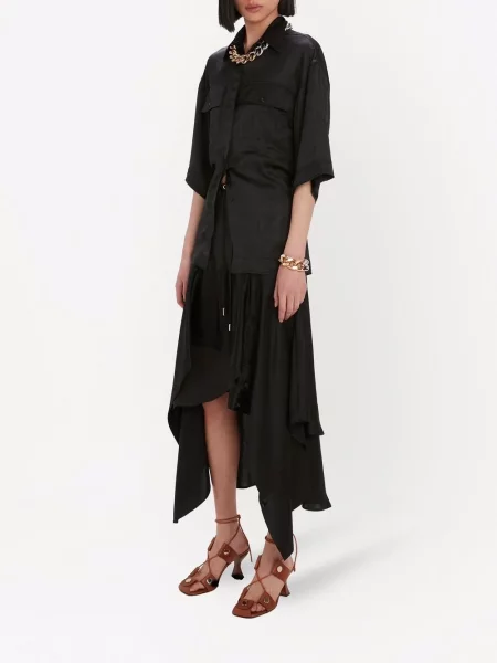 Asymetrické midi sukně Jw Anderson po kolena černé