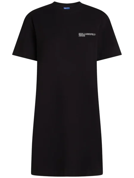 Rochie din denim Karl Lagerfeld Jeans cu imagine de costum negru