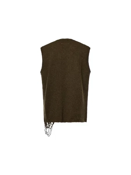 Sweter Mm6 Maison Margiela bez rękawów zielony