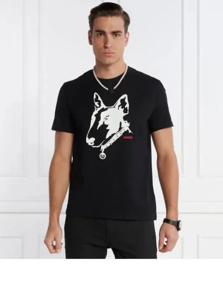 HUGO Tricou Dammock negru