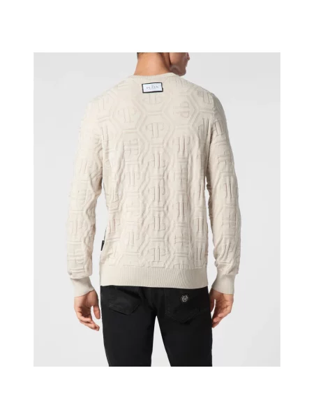 Sweter Philipp Plein wełniany beżowy