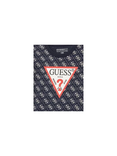 Guess Marškinėliai Tamsiai Regular Fit mėlyna