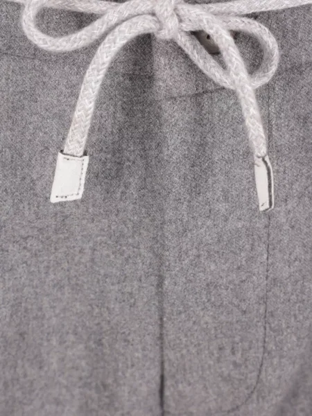 Pantaloni Eleventy melange cu cordon gri