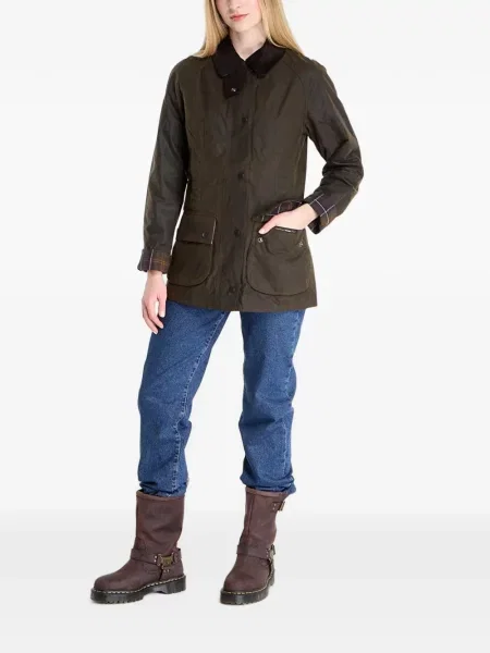 Gulerat ceruit geacă Barbour de catifea cord maro