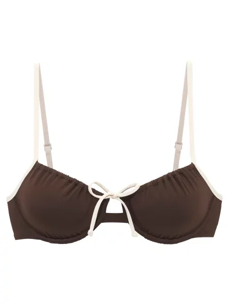 Copenhagen Studios Sutien costum de baie Mix-Kini maro închis / lână alb